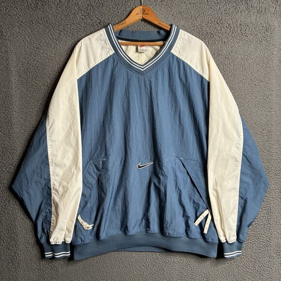VINTAGE Nike Center Swoosh Anorak Jacket Men’s XL 90s Pullover Nylon Windbreaker - Picture 1 of 13